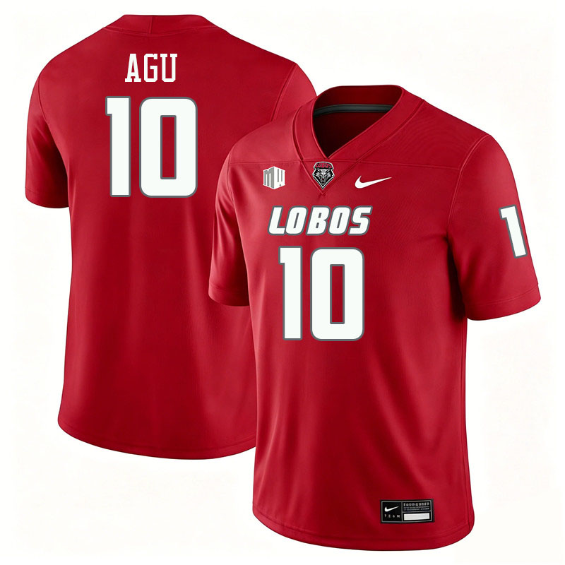 New Mexico Lobos #10 Darren Agu College Football Jerseys,Uniforms-Red